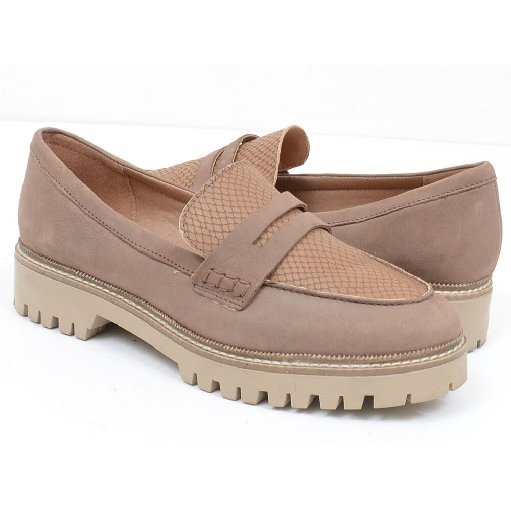 CREVO May Leather Chunky Slip-on Loafer Women's Size 9.5 Preppy Academia Office